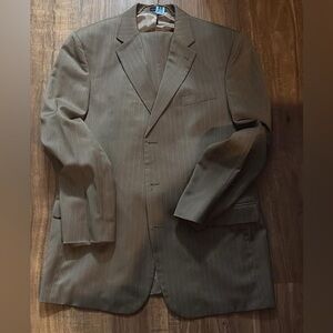 Stafford Brown Pinstripe Blazer with Notch Lapel